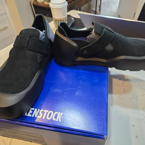 Birkenstock Reykjavik Antique Black Nubuck Leather Mens US 10 Mule Clog Slide - Picture 4 of 16